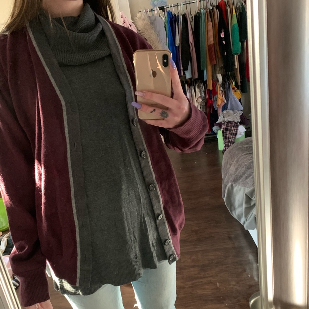 Maroon cardigan